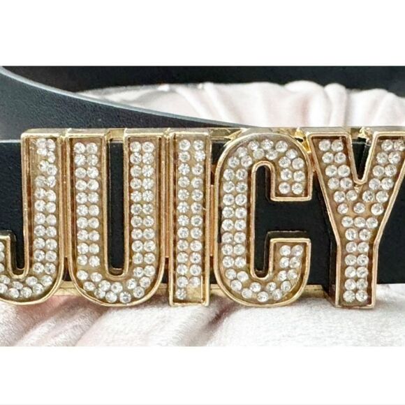 Juicy Couture Rhinestone Block Logo Buckle Belt main image 6